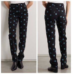 Reformation Black jeans with earth Polka Dot Straight Leg Jeans